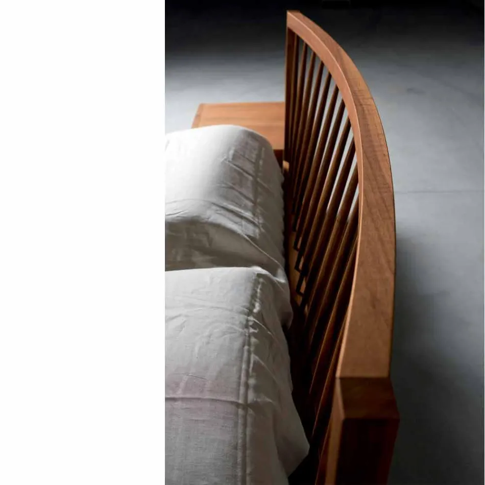 Design tweepersoonsbed 160x200cm met solide Alain-voetnoten onderstel Viadurini