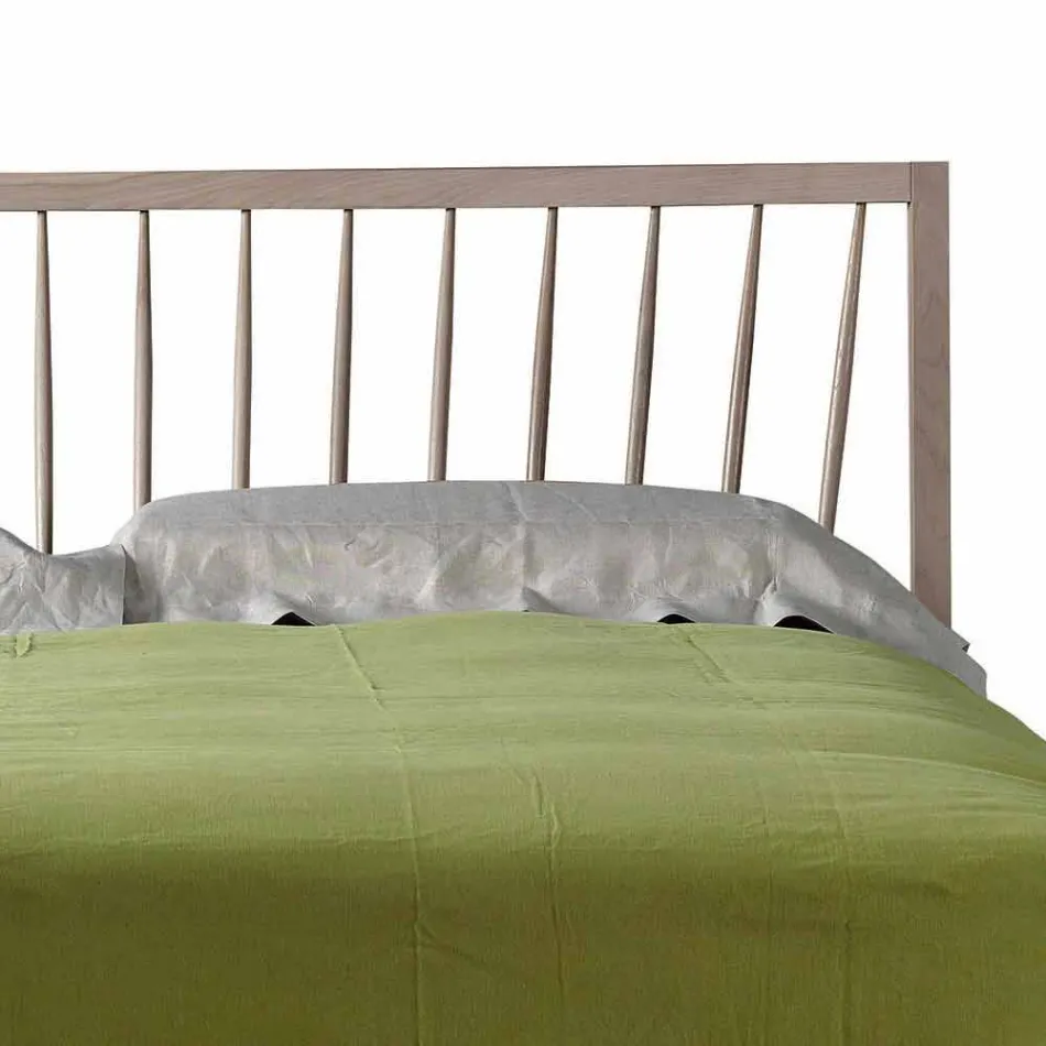 Design tweepersoonsbed 160x200cm met solide Alain-voetnoten onderstel Viadurini