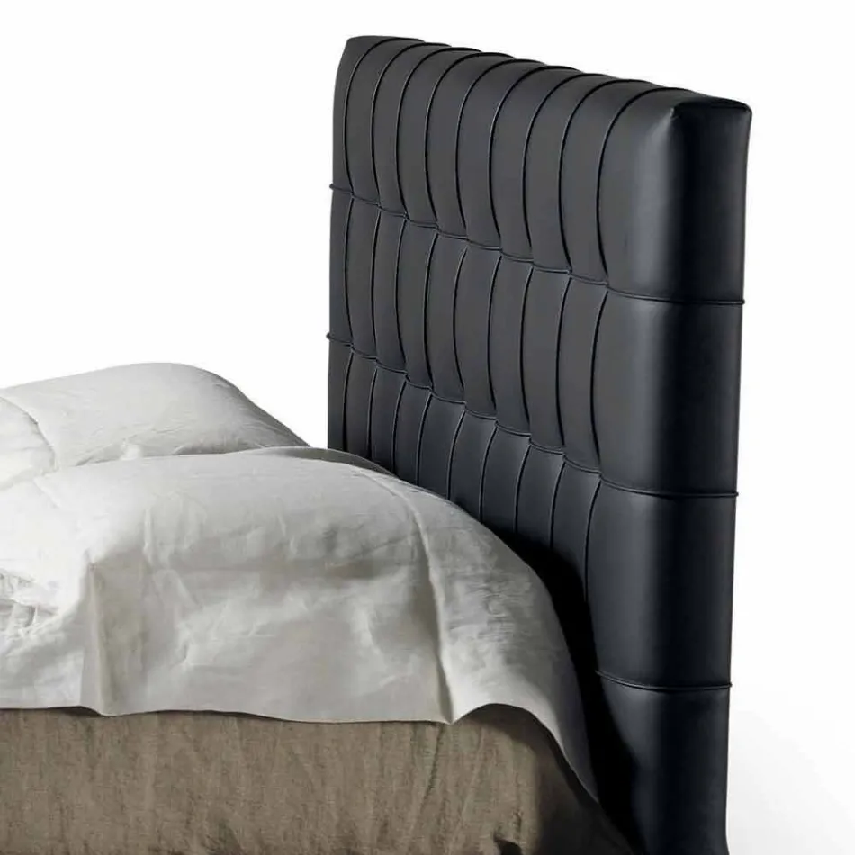 Design-tweepersoonsbed met gestoffeerd hoofdeinde Leilo, 160x200 cm Viadurini