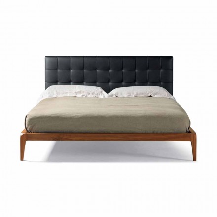 Design-tweepersoonsbed met gestoffeerd hoofdeinde Leilo, 160x200 cm Viadurini