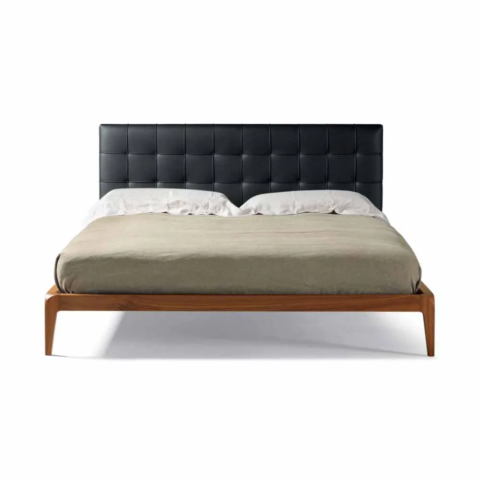 Design-tweepersoonsbed met gestoffeerd hoofdeinde Leilo, 160x200 cm Viadurini
