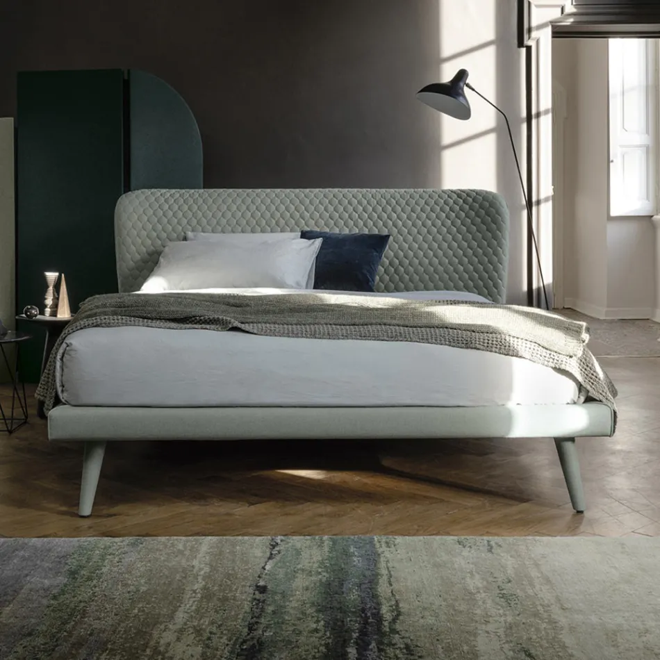 Tweepersoonsbed, zonder container, hedendaags design Corolle by Bolzan Viadurini