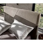 Modern design tweepersoonsbed met geplooid of gewatteerd hoofdeinde - Alano Viadurini
