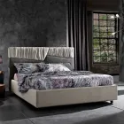 Modern design tweepersoonsbed met geplooid of gewatteerd hoofdeinde - Alano Viadurini