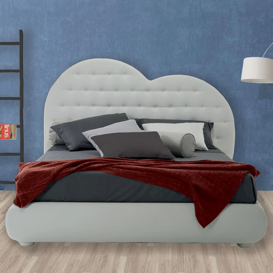 Luxe tweepersoonsbed met box en Swarovski Made in Italy – Klein hartje Viadurini