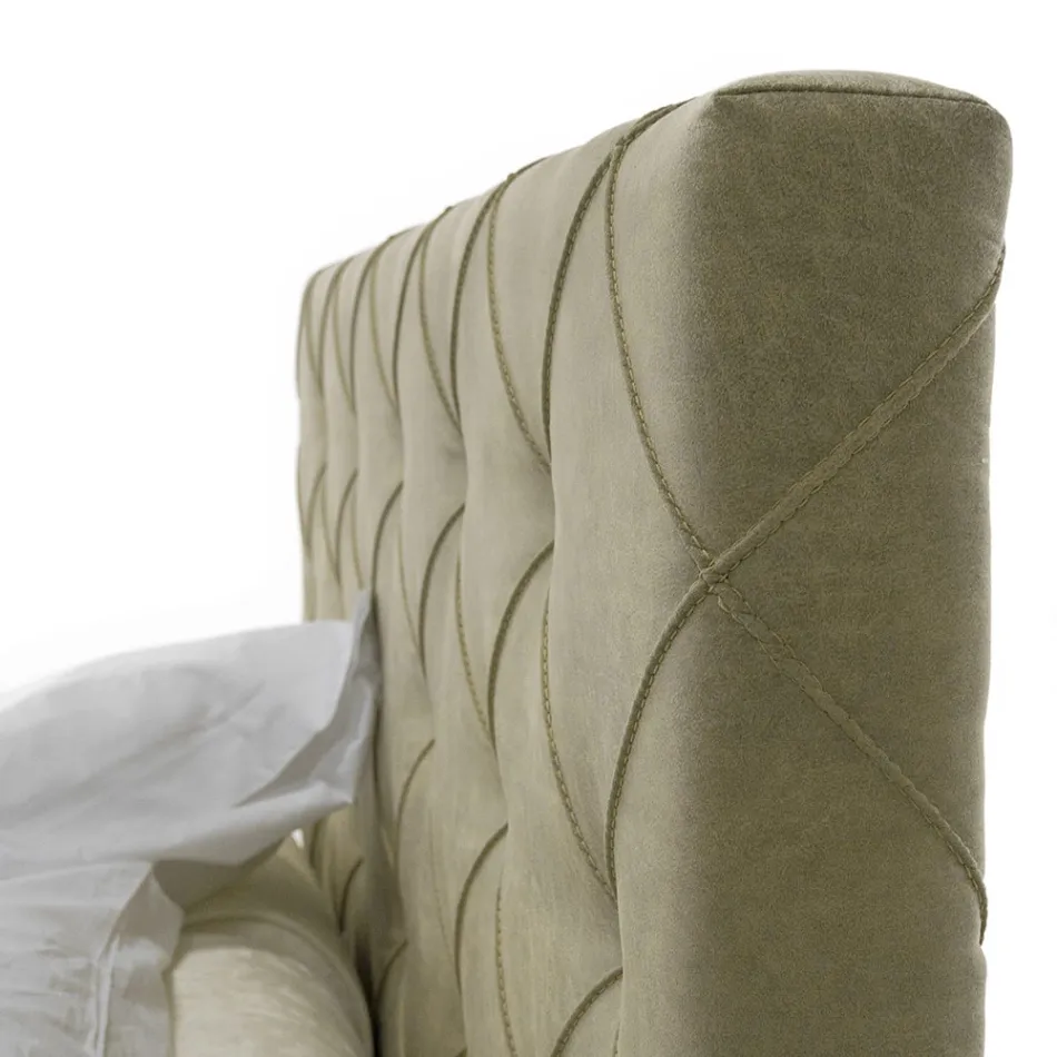 Luxe gestoffeerd tweepersoonsbed met opbergdoos, gemaakt in Italië – gescheurd Viadurini