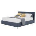 Luxe tweepersoonsbed in ecoleer of stof met doos Made in Italy - Nuvola