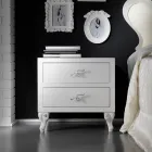 Gestoffeerd tweepersoonsbed met 2 nachtkastjes en matras Made in Italy - Aaron Viadurini