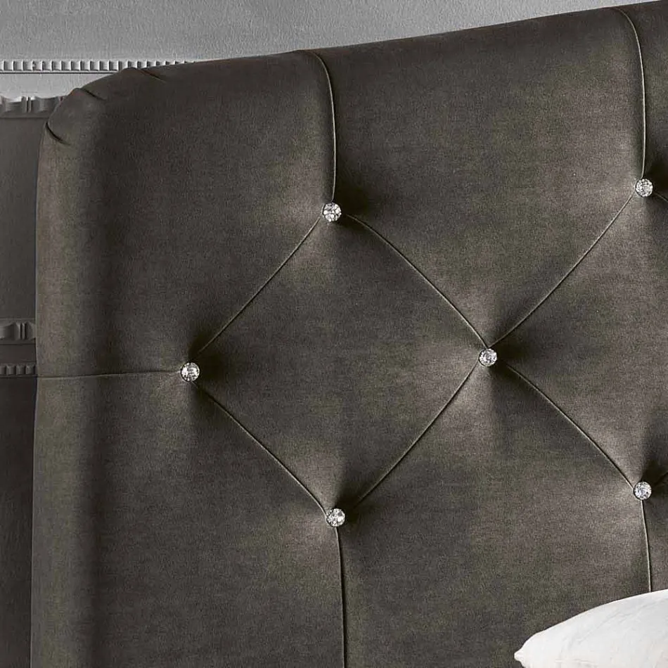 Gestoffeerd bed met caisson 160x190 / 200cm Leone Viadurini