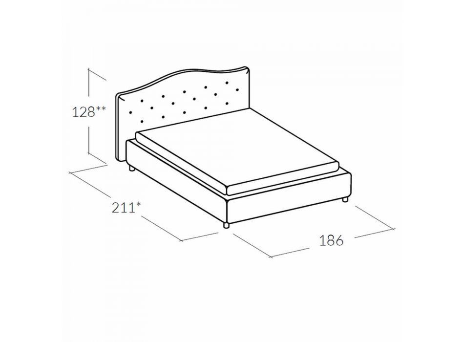 Gestoffeerd bed met caisson 160x190 / 200cm Leone Viadurini