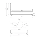 Gestoffeerd tweepersoonsbed met opbergdoos Made in Italy - Zonnebloem Viadurini