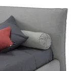 Gestoffeerd tweepersoonsbed met box, stof of ecoleer Made in Italy - Lardino Viadurini