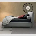 Gestoffeerd tweepersoonsbed met box, stof of ecoleer Made in Italy - Lardino Viadurini