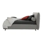 Gestoffeerd tweepersoonsbed met box, stof of ecoleer Made in Italy - Lardino Viadurini