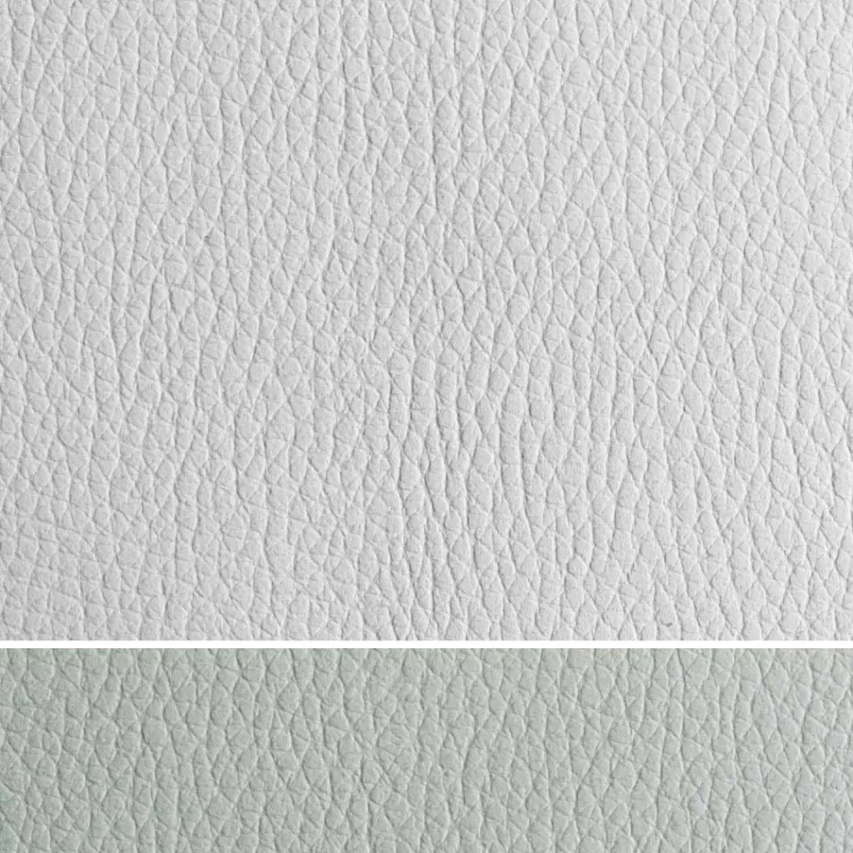 Gestoffeerd tweepersoonsbed met ladekast in ecoleer of stof - Notre Dame Viadurini