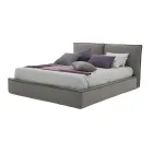 Gestoffeerd tweepersoonsbed met ladekast in ecoleer of stof - Notre Dame Viadurini