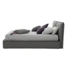 Gestoffeerd tweepersoonsbed met ladekast in ecoleer of stof - Notre Dame Viadurini