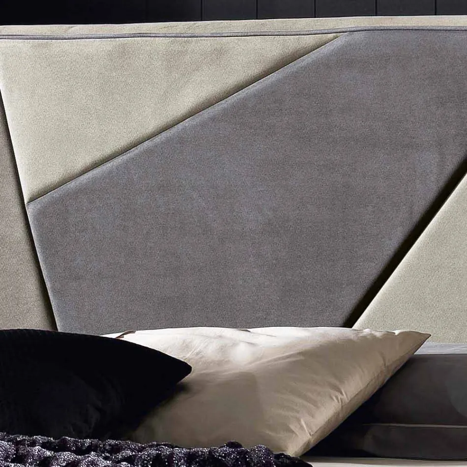 Bed gestoffeerd bed met container opheffen van 160x190 / 200cm Mia Viadurini