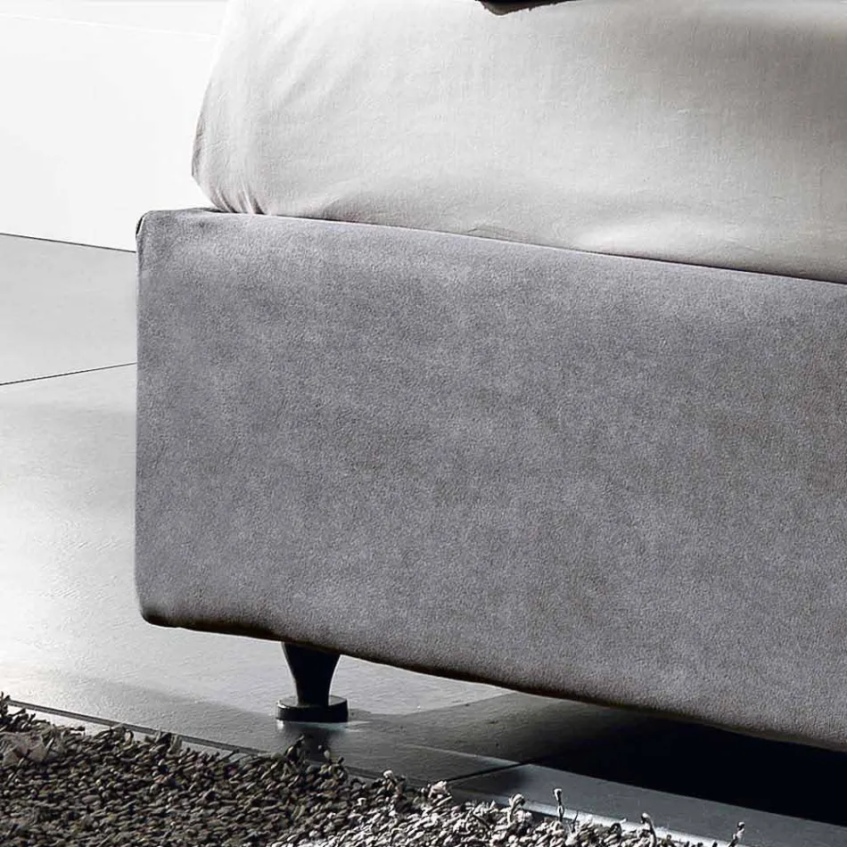 Bed gestoffeerd bed met container opheffen van 160x190 / 200cm Mia Viadurini