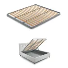 Gestoffeerd tweepersoonsbed met stoffen opbergmeubel - Belle Viadurini