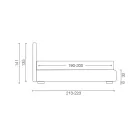 Gestoffeerd tweepersoonsbed met stoffen opbergmeubel - Belle Viadurini
