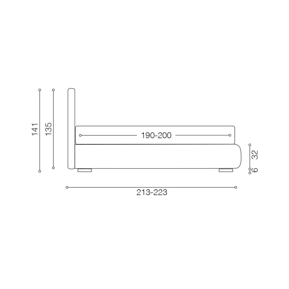 Gestoffeerd tweepersoonsbed met stoffen opbergmeubel - Belle Viadurini