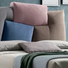 Gestoffeerd tweepersoonsbed met stoffen opbergmeubel - Belle Viadurini