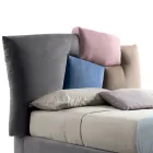 Gestoffeerd tweepersoonsbed met stoffen opbergmeubel - Belle Viadurini