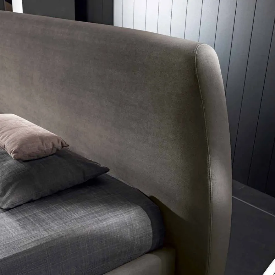 Gestoffeerde tweepersoonsbed met moderne container 160x190 / 200 Reby Viadurini