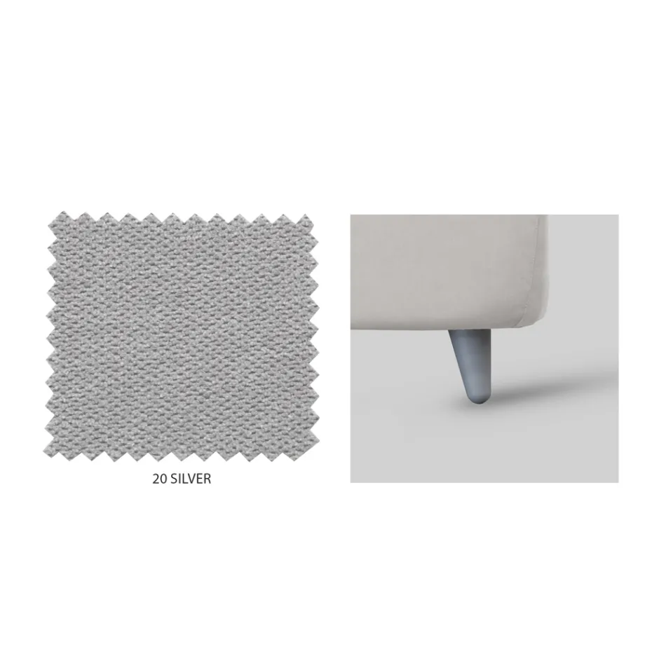 Gestoffeerd tweepersoonsbed met optionele opbergruimte Made in Italy - Akira Viadurini