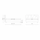 Gestoffeerd tweepersoonsbed met stoffen container gemaakt in Italië - kiezel Viadurini