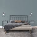 Gestoffeerd tweepersoonsbed met matras en 2 nachtkastjes Made in Italy - Rolly