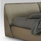 Tweepersoonsbed gewatteerd en bedekt met stof en leer Made in Italy - Lula Viadurini