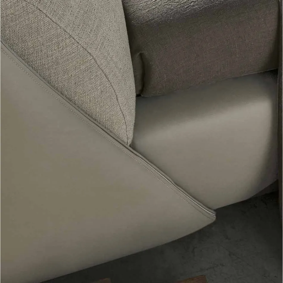 Tweepersoonsbed gewatteerd en bedekt met stof en leer Made in Italy - Lula Viadurini