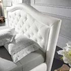 Dubbel bed bekleed met kunstleer met doos 160x190 / 200 cm Agly Viadurini