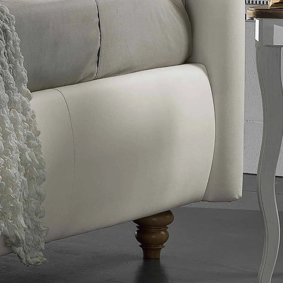 Dubbel bed bekleed met kunstleer met doos 160x190 / 200 cm Agly Viadurini