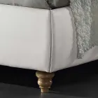 Dubbel bed bekleed met kunstleer met doos 160x190 / 200 cm Agly Viadurini