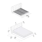 Tweepersoonsbed bekleed met polyurethaanschuim, gemaakt in Italië - Capriccio Viadurini