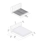 Tweepersoonsbed bekleed met polyurethaanschuim, gemaakt in Italië - Capriccio Viadurini