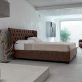 Tweepersoonsbed bekleed met polyurethaanschuim Made in Italy - Capriccio
