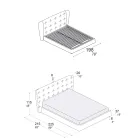 Tweepersoonsbed bekleed met polyurethaanschuim, gemaakt in Italië - Capriccio Viadurini