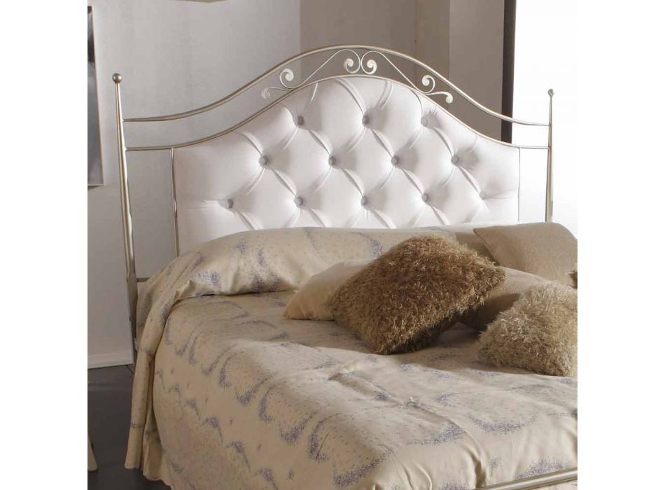 Gestoffeerd dubbel bed met de hand gemaakt in massief ijzer Gracie Viadurini