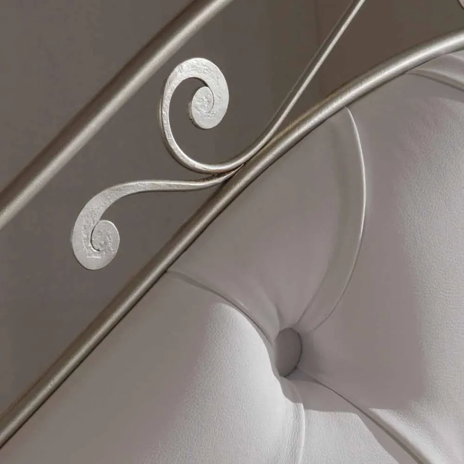 Gestoffeerd dubbel bed met de hand gemaakt in massief ijzer Gracie Viadurini