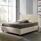 Dubbel bed in kunstleer met doos piek 160x190 / 200 cm Mia Viadurini