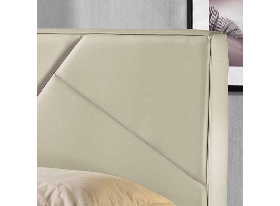 Dubbel bed in kunstleer met doos piek 160x190 / 200 cm Mia Viadurini