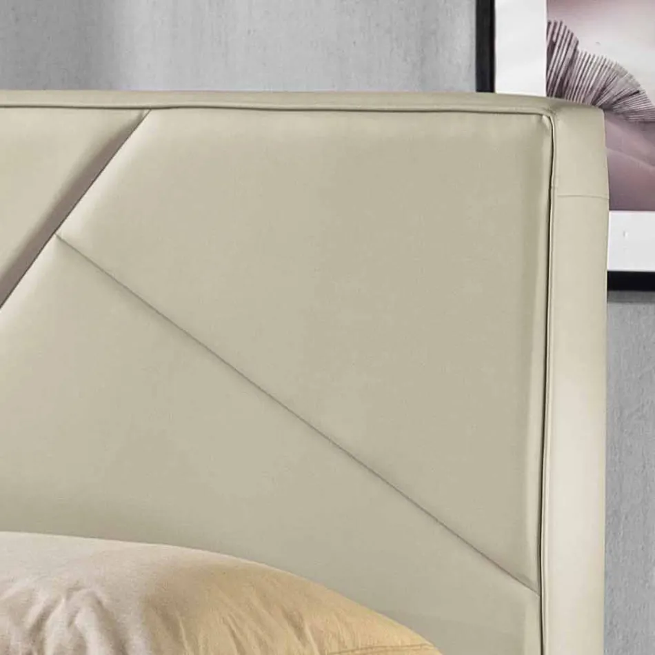 Dubbel bed in kunstleer met doos piek 160x190 / 200 cm Mia Viadurini