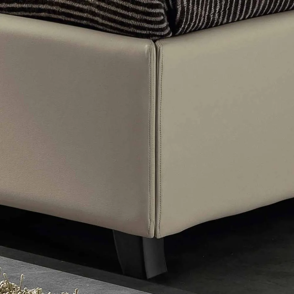 Dubbel bed in kunstleer met doos piek 160x190 / 200 cm Mia Viadurini