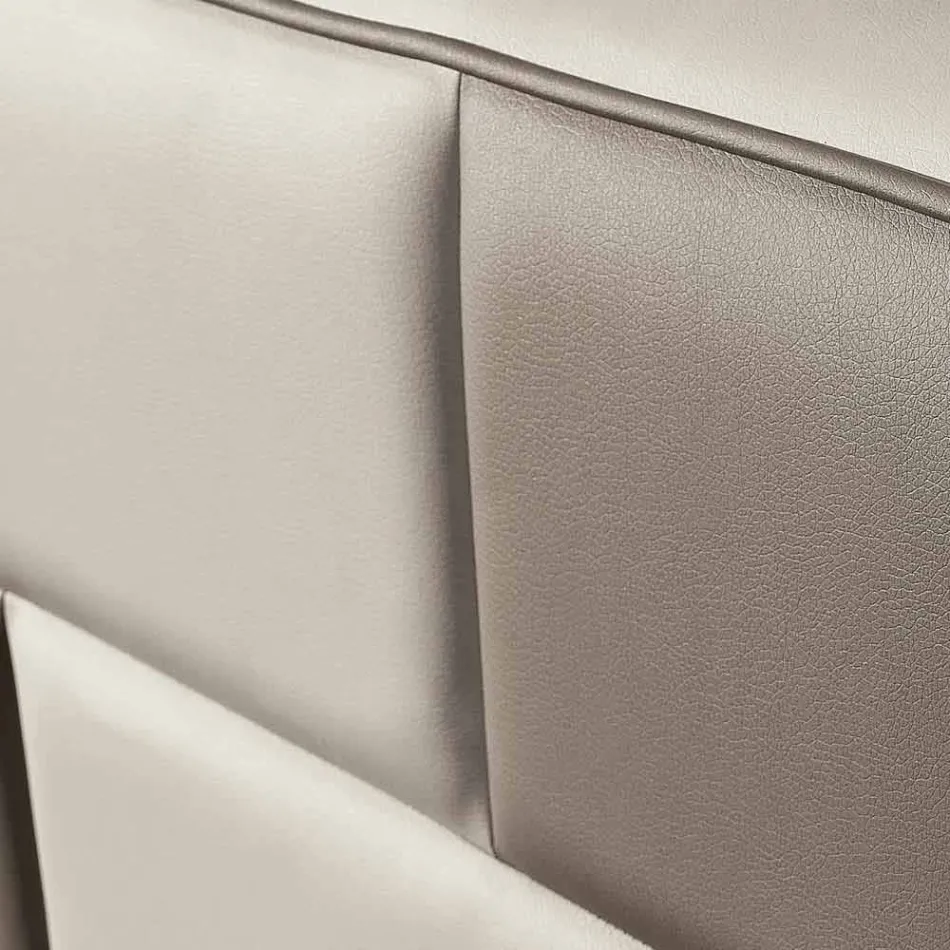 Dubbel bed in kunstleer met opbergvak 160x190 / 200 cm Gin Viadurini