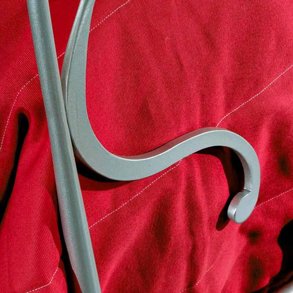 Dubbel bed in ijzer ambachtelijke met kegelvormige benen Zoe Viadurini