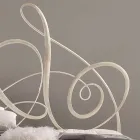 Dubbel bed in smeedijzer met Athena solsleutel decoratie Viadurini